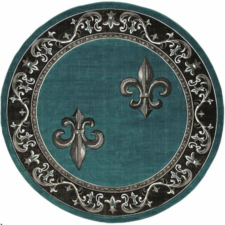 UNITED WEAVERS OF AMERICA 7 ft. 10 in. Bristol Lilium Turquoise Round Rug 2050 11269 88R